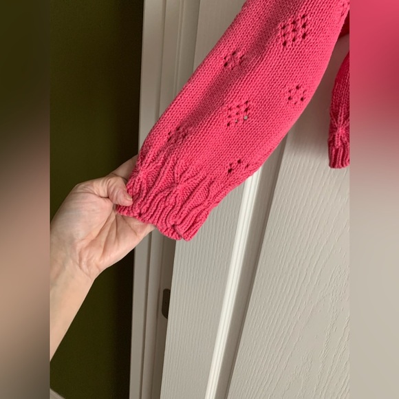 Vintage 90s Crop pink knit sweater size Medium - Picture 9 of 9